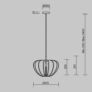 Maytoni hengelampe Cambio, brun, Ø 47,5 cm, filt, E27