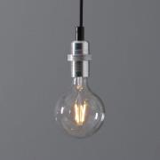 E14-fatning Fade med kabel, sølvfarget