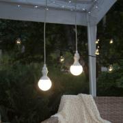 E27-sokkel med Ute-kabel, 5 m, hvit