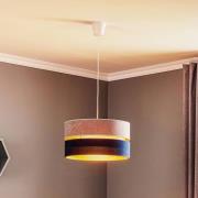 Hengelampe Duo marineblå/grå/gull Ø40cm 1flammig