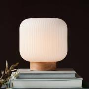 Bordlampe Milford med glasskjerm og trefot