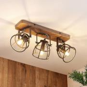 Lindby downlight Rutger, 52 cm, 3 lyskilder, tre, bur, E14