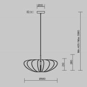 Maytoni hengelampe Cambio, grå, Ø 58 cm, filt, E27