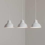 Sven hengelampe, 3 lyskilder, hvit, stål, E27