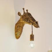Lindby vegglampe Nirvathia, 35 cm, giraff, messingfarget