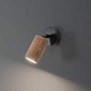 Nise vegglampe, 1 lyskilde, svart stål, tre