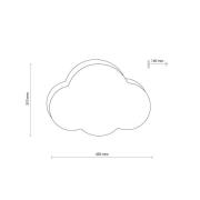 Taklampe Cloud, rosa, 43 cm lang, tekstil, sky, E27