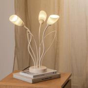 Bordlampe Gloriosa, krem, glass, 3 lyskilder