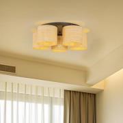 Taklampe Jovin med fem rottingparasoller