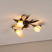 Alga taklampe, 3 lyskilder, jern, glass, florentinsk