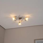 Lancia taklampe, elfenbensfarget, 3 lyskilder, jern, glass