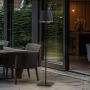 Lucande terrasselampe Andrei, grå, 150 cm høy, IP54, E27