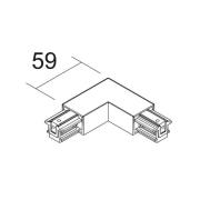 Ivela L-kobling SQUARE 48 V, svart, beskyttelsesleder høyre