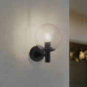 Lindby utendørs vegglampe Dangan, klar, glass, Ø 20 cm