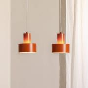 Hengelampe Rif 2, teglrød, 2 lyskilder, lineær, stål