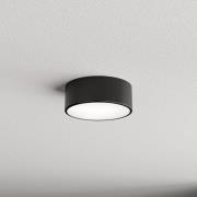 Taklampe Cleo 200, svart, sensor, IP54, Ø 20 cm, metall