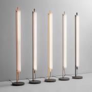 OLEV LED-gulvlampe TRISEL, jordbrun, metall, 2.700 K, dimbar