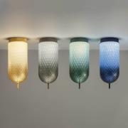 OLEV LED-taklampe Curuba, grå, glass, høyde 40 cm, 2700 K