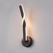 LED-vegglampe Ginko, svart matt, metall, høyde 45,5 cm