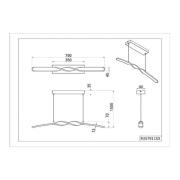 LED-pendellampe Ginko, sand, metall, lengde 79 cm