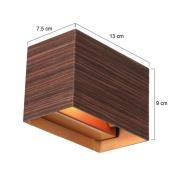 LED-vegglampe Muro 3365, trelook, kantet, G9, 2.700 K