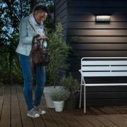 Philips utendørs LED-vegglampe Bustan 2-pakning Sensor 2.700K