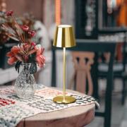 LED-bordlampe med batteri Viletto, messingfarget, IP54