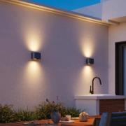 Calex utendørs LED-vegglampe Potenza opp/ned, IP44, svart/gull