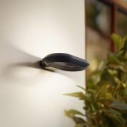Lucande utendørs LED-vegglampe LOOP, svart, IP44, metall