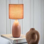 PR Home Bordlampe Uno, rustrød, høyde 37 cm, tekstil/keramikk