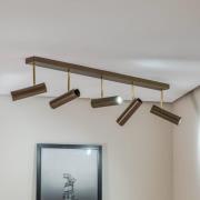 Axion taklampe, 5 lyskilder, titanfarget, langstrakt, stål