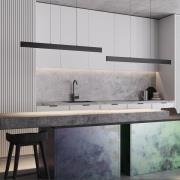 Maytoni LED-hengelampe Ephoria, svart, aluminium, lengde 116 cm