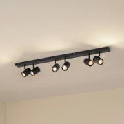 Lindby downlights Kardis, mørkegrå, 6 lyskilder, metall, GU10