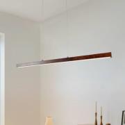 Lucande LED-hengelampe Nihalo, valnøtt, 122 cm, dimbar, CCT