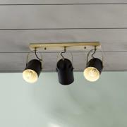 Esra taklampe, svart, lengde 45 cm, metall, 3 lyskilder