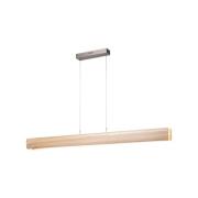 LED-hengelampe Monterra, lengde 100 cm, lysebrun, tre