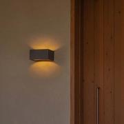 LED-vegglampe Glint, 3000K, 15 cm, grå, betong, IP55