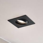 Prios innfellingslampe Fibur, svart, 9 cm, GU10