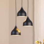 Hengelampe Tattoo 6201 3-lys rondel svart/gull