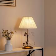 Bordlampe Grande Odino, 1 lyskilde, bronsefarget, tekstil