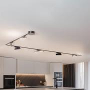 Lumaro skinnesystem, sporveksler, 6 lyskilder, svart, 48V, dimbar