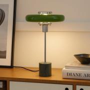 Lindby bordlampe Branford, retro, grønn, metall/marmor
