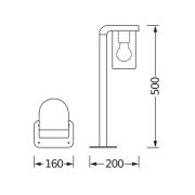 OSRAM veilampe ENDURA CLASSIC CASCADE 50 cm mørkegrå/klar