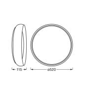 OSRAM LED-taklampe ORBIS LIVIA, Ø 52 cm, grå, metall dimbar