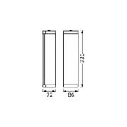 OSRAM vegglampe BATHROOM svart Lengde 46 cm Metall/glass IP44