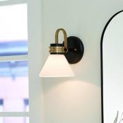 Vegglampe Farum 1, svart/bronsefarget, stål, glass, G9