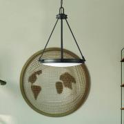 Hengelampe Collier, svart, Ø 54,3 cm, stål, glass, E14