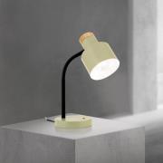 Bordlampe Gili, lysegrønn, stål, høyde 35 cm, E27