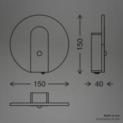 LED-vegglampe Taro, lys gullfarget, Ø 15 cm, sensor
