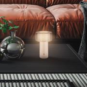 LED-batterilampe Brilo unplugged Gila, antrasitt/beige 21 cm